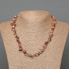 Ketting van rodoniet, natuurlijke edelsteen, rodonietchips, diameter 8×4 mm ±, lengte 47 cm ±