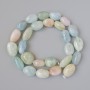 Kralen Morganiet natuursteen getrommeld, diameter 10x15mm+-, lengte 39cm+- op draad