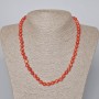 Ketting van rode jaspis (geperste) glade kralen, diameter 6 mm, lengte 45–47 cm