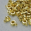 Sieradenonderdeel bailhouder, diameter 6x4mm, gatdiameter 1,8mm, 3, lengte 8,5mm, goudkleurig metaal verp. 20 gram +- 50 st. +