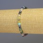 Bracelet with assorted faceted stone cubes, 5×5 mm, 18 cm length, stretch