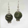 Serpentine Smooth Ball Earrings, 14 mm diameter, 38 mm length