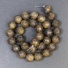 Kralen van bronziet, natuurlijke steen, gladde bolletjes, diameter 12,5 mm ±, gat Ø 1,5 mm ±, lengte 38 cm ±