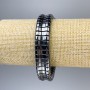 Armband met hematiet schakels, donkergrijze kleur, diameter 15×4 mm ±, lengte 18 cm ±, stretch