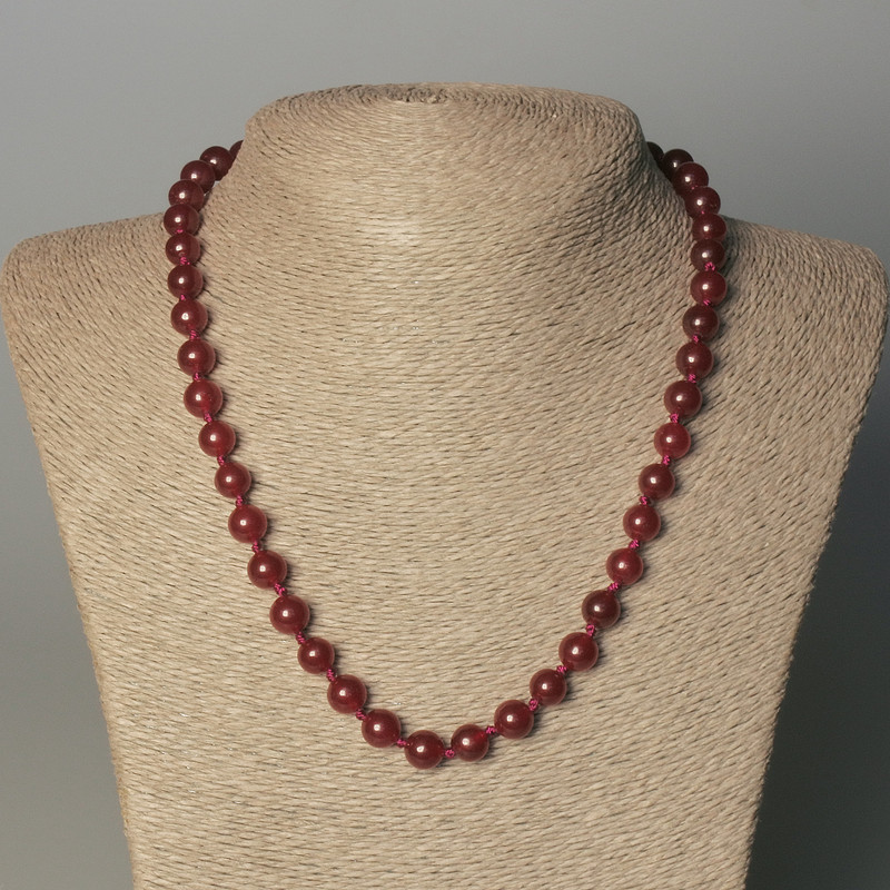 Ketting van getint kwarts, gladde kraal, diameter 8 mm, lengte ±50 mm met sluiting