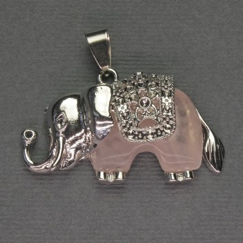 Hanger 'Olifant' van roze kwarts