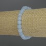 Armband aquamarijn facetgeslepen kubus, diameter ±7 mm, lengte 18 cm, elastische band