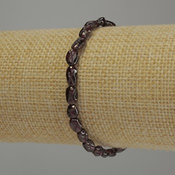 Armband Granaat geslepen getrommeld, diameter 6-8x5mm+-, lengte 18cm stretch