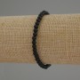Agate bracelet with smooth beads, 4 mm diameter, 18 cm length, stretch