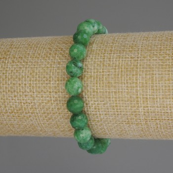 Armband Chrysopraas geslepen bol, diameter 8mm+-, lengte 18cm (stretch)