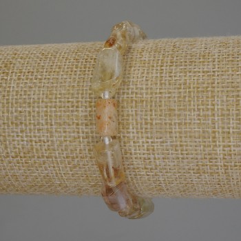 Armband citrien chips, diameter 10-13x8mm+-, lengte 18cm+- stretch