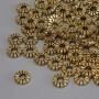 Fournituren kraal-inzetstuk metaalkleur goud, diameter 7x2mm+- gat, diameter 2,5mm+- verpakking 20gr. (~67st.)