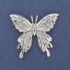 Vlindersbroche zilverkleurig metaal 45×42 mm+