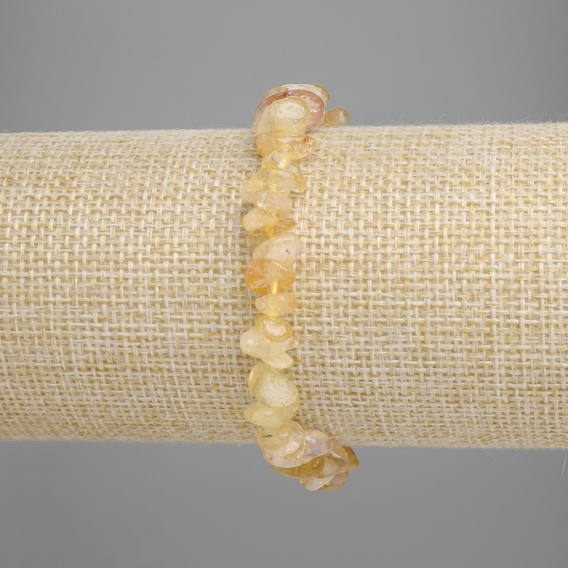 Armband Citrienkorrel, diameter 7-10×3-5 mm, lengte ±18 cm, rekbare band