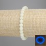 Armband Onyx (blauwe gloed) gladde kraal, diameter 6 mm ±, lengte 18 cm ± elastische band