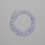 Blue agate beads, faceted cube 3x3 mm, 39 cm length on thread