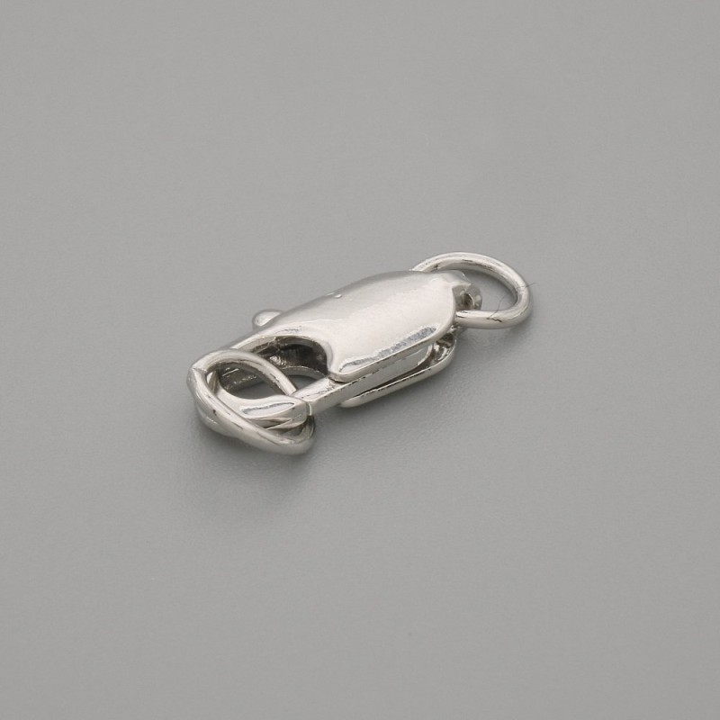 Prijs per stuk. Karabijnsluiting, diameter 13×5 mm ± metaalkleur zilver
