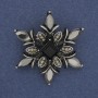 Broche-hanger «Accent» met strasssteentjes, zilverkleurig metaal 34 mm+