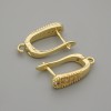 Oorhangers goudkleurig met witte strass-steentjes 15x4 mm - paar