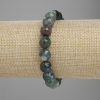 Uitverkoop! Armband van mosagaat facetgeslepen kraal, diameter 10 mm, lengte 18 cm, rekbaar