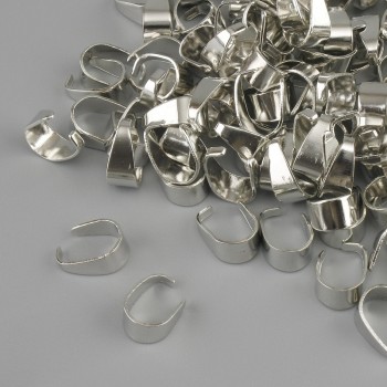 Fournituren – Hangerlus voor hanger, Ø 4 mm ±, lengte 8 mm ±, metaalkleur zilver, verpakking 22 g ±