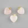 Hartvormige hanger roze kwarts 15×15×23 mm+