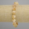 Sieraad bracelet Citrien geslepen diamantvormige rechthoek, diameter 9x9mm±, kraal 3mm±, lengte 18cm± elastiek