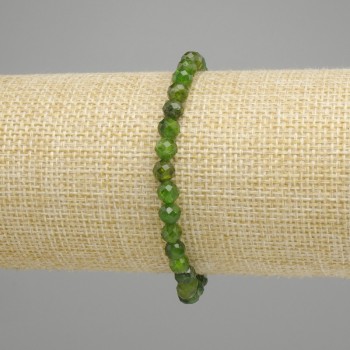 Armband Diopsiet gepolijste kraal, diametere 5 mm ±, lengte 18 cm ± stretch
