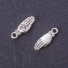 Onderdeel Hanger Hand met roos metaalkleur "zilver" L 18x6mm verp. 20gr + -24st