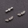Fournituren tussenstuk Vlindervleugels 4,5x14mm, diameter 1mm, ± 26st.