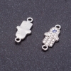 Verbindingsstuk "Hand met ogen" met strass "zilver", diameter 9mm L0mm gat-ø 5mm verp. 4st