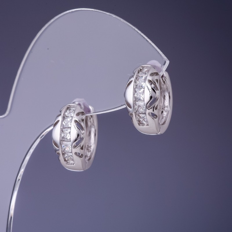Xuping Rhodium Earrings 8x15mm