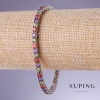 Xuping Armband met meerkleurige zirkonen, dikte 4mm, lengte 18-20cm 18K rhodium