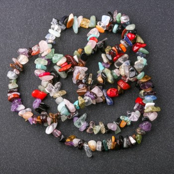 Kleine kralen – assortiment stenen, diameter circa 8 mm, lengte circa 80 cm