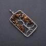 Hanger 'Levensboom' met tijgeroog, diameter 36x73 mm