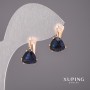 Xuping oorbellen met blauwe stenen 10×17 mm, 18K vergulding