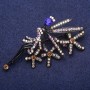 Broche 'Fee in strass', zwarte emaille 39×73 mm