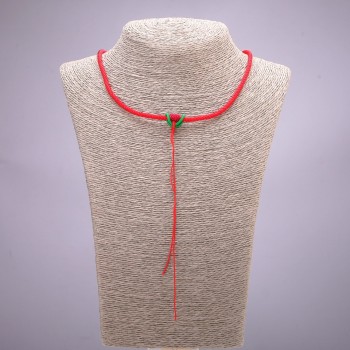 Halskoord rood-groen met sluiting 60 cm