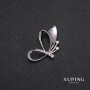 Hanger Xuping met witte stenen 18×33 mm rhodiumlaag