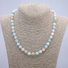 Morganietketting van natuurlijke steen, gladde kralen, diameter 8 mm, lengte 45 cm +