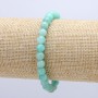 Armband op elastiek van natuurlijke amazoniet, gladde kraal, diameter 6 mm, omtrek 18 cm +