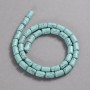 Kralen Turkoois gladde cilinder, diameter 10x6mm + -, lengte 41cm +