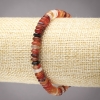 Elastische armband van carneool, gladde rondellen, diameter 6x3 mm