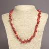 Natuurlijke koraalbrokken ketting, diameter 6–8 mm, lengte ±45 cm, met verlengketting