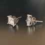 Xuping rodium oorstekers met witte stenen, vierkante zetting van 7 mm +