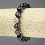 Armband op elastische draad van natuurlijke oogagaat, bruin, gladde kraal, diameter 10 mm+