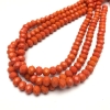 Kralen van Tsjechisch kristal op draad, wortel-oranje matte facetterde rondel kralen, diameter 8x6 mm, lengte 40-42 cm