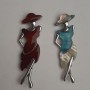 Broche 'Dame met Parelmoer en haliet' 80×30 mm +