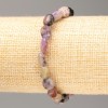 Armband van natuurlijk charoiet op elastiek, facettering, diameter 9×7 mm (±), omtrek 18 cm