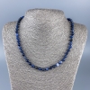 Sodaliet kralenketting met gladde kralen, diameter 6 mm ±, lengte 48 cm